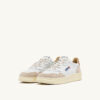 MEDALIST LOW SNEAKERS IN WHITE AND SANDSTORM LEATHER SUEDE