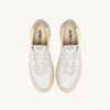 MEDALIST LOW SNEAKERS IN WHITE AND SILVER BLUE LEATHER SUEDE