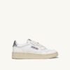MEDALIST LOW SNEAKERS IN WHITE AND SILVER LEATHER