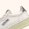 MEDALIST LOW SNEAKERS IN WHITE AND SILVER LEATHER