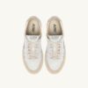 MEDALIST LOW SNEAKERS IN WHITE AND SILVER LEATHER AND SUEDE WITH LETTERING