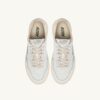 MEDALIST LOW SNEAKERS IN WHITE AND SILVER LEATHER WITH LETTERING