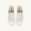 MEDALIST LOW SNEAKERS IN WHITE AND SILVER LEATHER WITH LETTERING