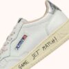 MEDALIST LOW SNEAKERS IN WHITE AND SILVER LEATHER WITH LETTERING