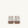 MEDALIST LOW SNEAKERS IN WHITE AND TOBACCO BROWN SCRAPED EFFECT SUEDE