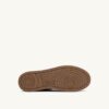 MEDALIST LOW SNEAKERS IN WHITE AND TOBACCO BROWN SCRAPED EFFECT SUEDE