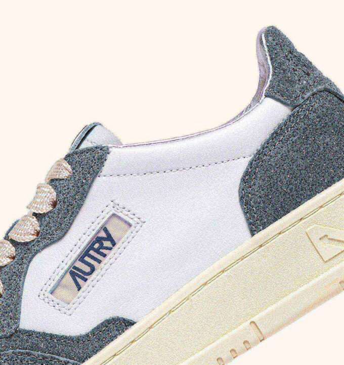 MEDALIST LOW SNEAKERS IN WHITE LEATHER AND ASH GLITTER