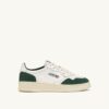 MEDALIST LOW SNEAKERS IN WHITE LEATHER AND BOTTLE GREEN SUEDE