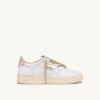 MEDALIST LOW SNEAKERS IN WHITE LEATHER AND DETAILS IN GOLD LUREX