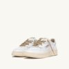 MEDALIST LOW SNEAKERS IN WHITE LEATHER AND DETAILS IN GOLD LUREX