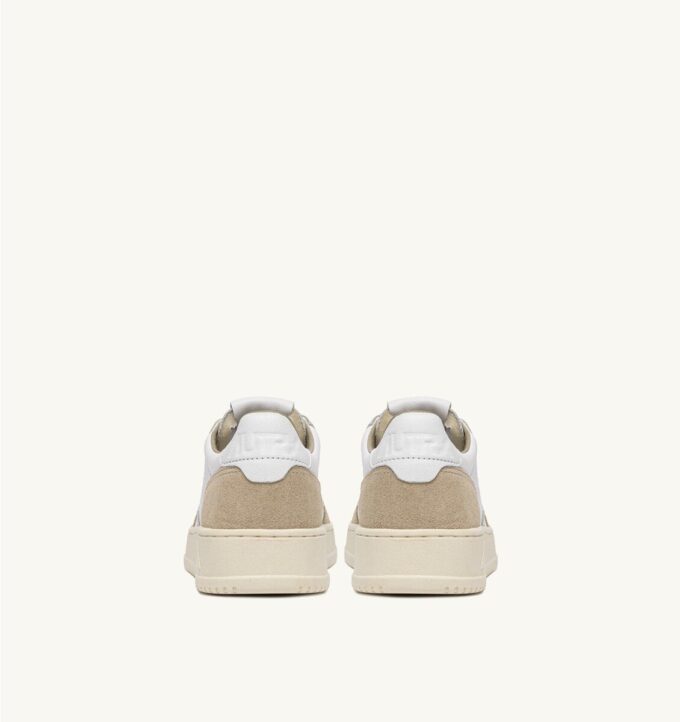 MEDALIST LOW SNEAKERS IN WHITE LEATHER AND SPONGE SUEDE