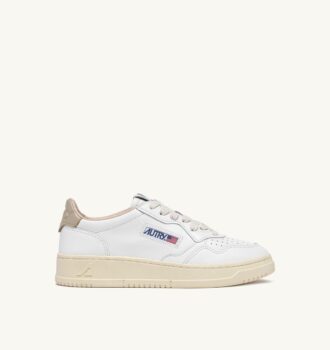 MEDALIST LOW SNEAKERS IN WHITE LEATHER AND TIDAL FOAM