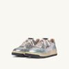 MEDALIST LOW SNEAKERS SUPER VINTAGE IN SILVER TONE METALIZED LEATHER