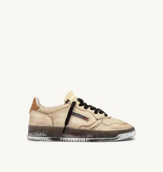 MEDALIST LOW SNEAKERS SUPER VINTAGE IN WHITE AND BROWN SUGAR LEATHER