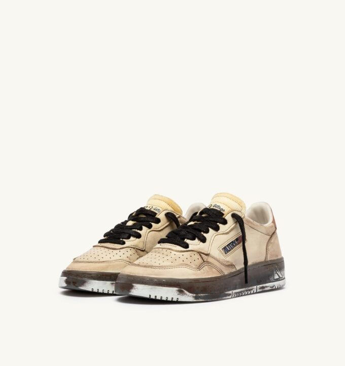 MEDALIST LOW SNEAKERS SUPER VINTAGE IN WHITE AND BROWN SUGAR LEATHER