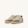 MEDALIST LOW SNEAKERS SUPER VINTAGE IN WHITE AND SILVER LEATHER AND BURNED SUEDE