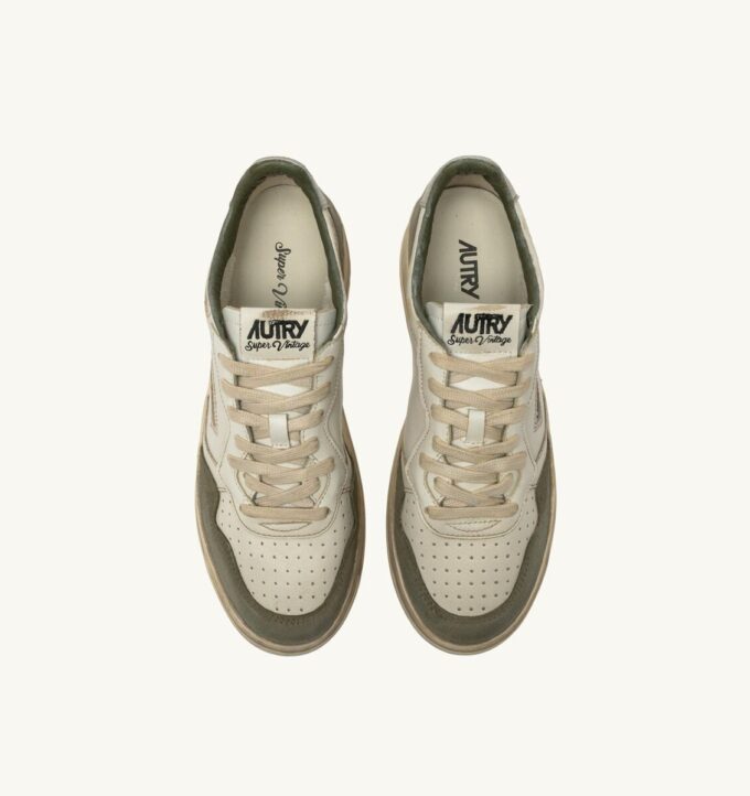 MEDALIST LOW SNEAKERS SUPER VINTAGE IN WHITE AND SILVER LEATHER AND LIZARD SUEDE