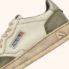 MEDALIST LOW SNEAKERS SUPER VINTAGE IN WHITE AND SILVER LEATHER AND LIZARD SUEDE
