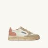 MEDALIST LOW SNEAKERS SUPER VINTAGE IN WHITE CAMEO BROWN AND SAFARI LEATHER