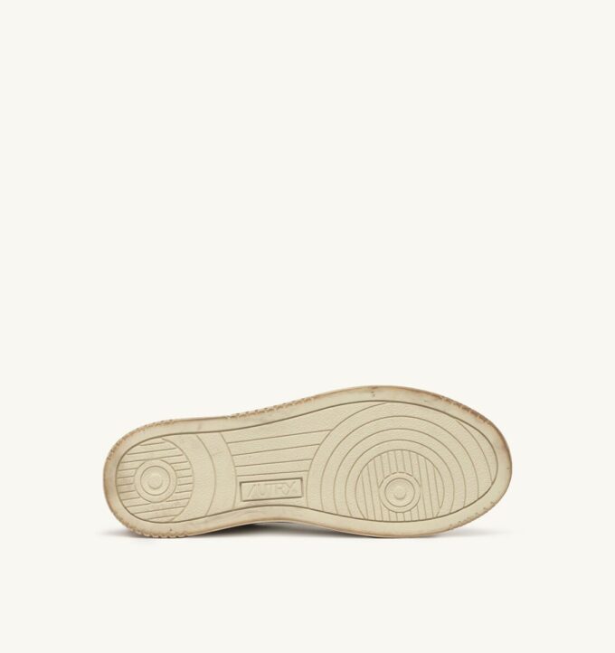 MEDALIST LOW SNEAKERS SUPER VINTAGE IN WHITE CAMEO BROWN AND SAFARI LEATHER