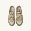 MEDALIST LOW SNEAKERS SUPER VINTAGE IN WHITE CAMEO BROWN AND SAFARI LEATHER