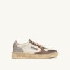 MEDALIST LOW SNEAKERS SUPER VINTAGE IN WHITE CHOCOLATE AND SILVER LEATHER