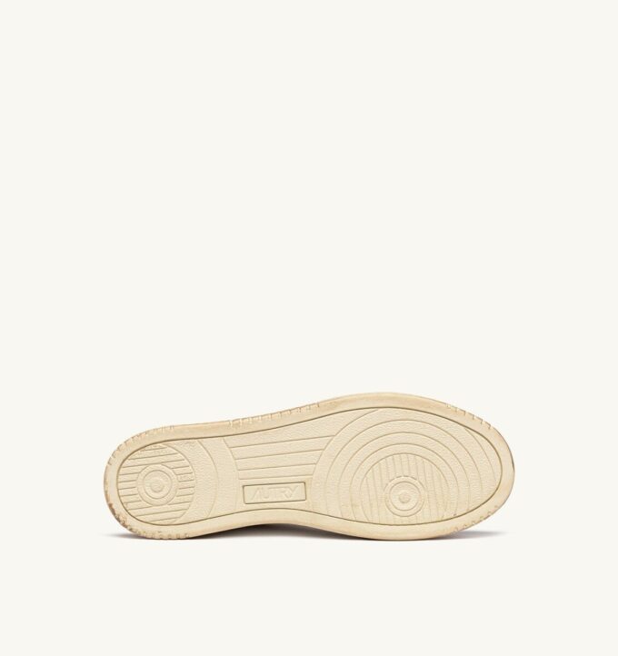 MEDALIST LOW SNEAKERS SUPER VINTAGE IN WHITE CHOCOLATE AND SILVER LEATHER