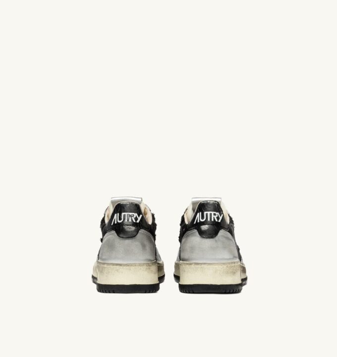 MEDALIST LOW SNEAKERS SUPER VINTAGE IN WHITE MESH SILVER SUEDE AND BLACK LEATHER MEDALIST LOW SNEAKERS SUPER VINTAGE IN WHITE MESH SILVER SUEDE AND BLACK LEATHER