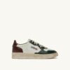 MEDALIST LOW SNEAKERS SUPER VINTAGE IN WHITE PINE GROVE AND RUM RAISIN LEATHER MEDALIST LOW SNEAKERS SUPER VINTAGE IN WHITE PINE GROVE AND RUM RAISIN LEATHER