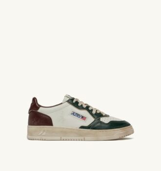MEDALIST LOW SNEAKERS SUPER VINTAGE IN WHITE PINE GROVE AND RUM RAISIN LEATHER