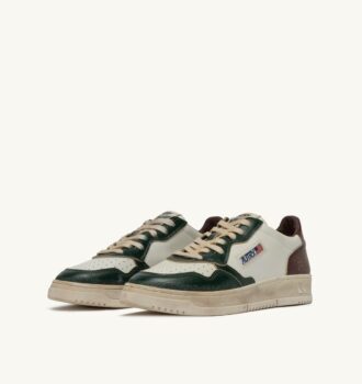 MEDALIST LOW SNEAKERS SUPER VINTAGE IN WHITE PINE GROVE AND RUM RAISIN LEATHER