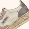 MEDALIST LOW SNEAKERS SUPER VINTAGE IN WHITE ROSE AND BLACKBOARD LEATHER