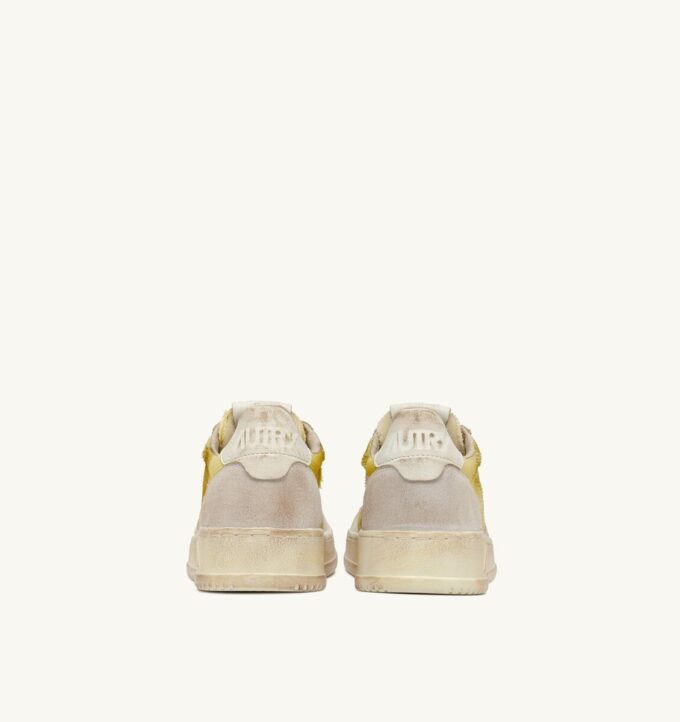 MEDALIST LOW SUPER VINTAGE SNEAKERS IN IVORY AND WHITE LEATHER AND MESH