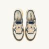 MEDALIST LOW SUPER VINTAGE SNEAKERS IN MARSHMALLOW AND SILVER-BLUE LEATHER