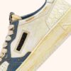 MEDALIST LOW SUPER VINTAGE SNEAKERS IN MARSHMALLOW AND SILVER-BLUE LEATHER