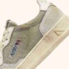 MEDALIST LOW SUPER VINTAGE SNEAKERS IN MILITARY AND WHITE LEATHER AND MESH