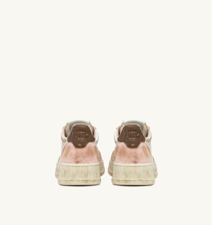 MEDALIST LOW SUPER VINTAGE SNEAKERS IN NUDE AND SEPIA LEATHER SUEDE