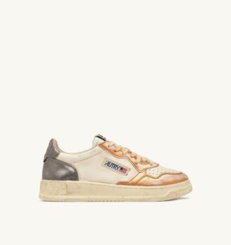 MEDALIST LOW SUPER VINTAGE SNEAKERS IN ORANGE AND GUN-METAL BRUSHED LEATHER