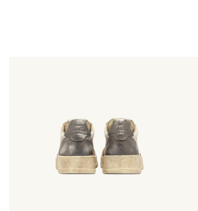 MEDALIST LOW SUPER VINTAGE SNEAKERS IN ORANGE AND GUN-METAL BRUSHED LEATHER