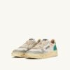 MEDALIST LOW SUPER VINTAGE SNEAKERS IN SILVER AND AQUA BRUSHED LEATHER