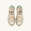 MEDALIST LOW SUPER VINTAGE SNEAKERS IN SILVER AND AQUA BRUSHED LEATHER