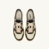 MEDALIST LOW SUPER VINTAGE SNEAKERS IN WHITE, BLACK AND SYRAH LEATHER