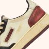 MEDALIST LOW SUPER VINTAGE SNEAKERS IN WHITE, BLACK AND SYRAH LEATHER