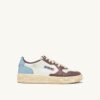 MEDALIST LOW SUPER VINTAGE SNEAKERS IN WHITE CELESTIAL BLUE AND TAUPE