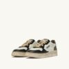 MEDALIST LOW SUPER VINTAGE SNEAKERS IN WHITE COVERT GREEN AND BLACK