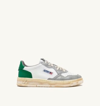 MEDALIST LOW SUPER VINTAGE SNEAKERS IN WHITE GREEN AND GRAY