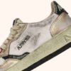 MEDALIST LOW SUPER VINTAGE SNEAKERS IN WHITE MESH, GOLD SUEDE AND BLACK LEATHER