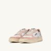 MEDALIST LOW SUPER VINTAGE SNEAKERS IN WHITE POWDER PINK AND SILVER LEATHER