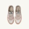 MEDALIST LOW SUPER VINTAGE SNEAKERS IN WHITE POWDER PINK AND SILVER LEATHER