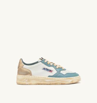 MEDALIST LOW SUPER VINTAGE SNEAKERS IN WHITE SILVER-BLUE AND PLATINUM